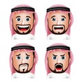 Realistic Saudi Arab Man Head with Different Facial Expressions