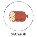Realistic sausages bundle on white background - Vector