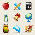 Realistic School Icons Set Royalty Free Stock Photo