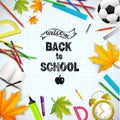 Realistic School Time Poster Royalty Free Stock Photo