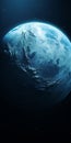 Realistic Sci-fi Planet With Stars: Dark Aquamarine Space Environment
