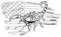 Realistic scorpion cartoon vector illustration design art