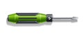 Vector realistic screwdriver green 3d repair tool