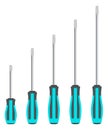 Realistic Screwdriver Set, Vector Illustration. The flat-blade screwdrivers. Royalty Free Stock Photo