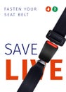 Realistic Seat Belt Poster