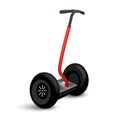 Realistic segway icon isolated on white. Eco electric two wheel vehicle. Vector illustration of modern city transport.