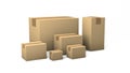 Realistic set of cardboard box mock-up with different size Royalty Free Stock Photo