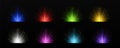 Realistic set of colorful light explosion effects Royalty Free Stock Photo