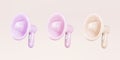 Realistic set 3d megaphones, loudspeakers. Vector illustration Royalty Free Stock Photo