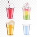 Plastic Glasses Realistic Set