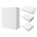 Realistic Set of four vector white Package Mockup Box Royalty Free Stock Photo
