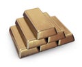 Realistic set of gold bars. 3D Icon Royalty Free Stock Photo