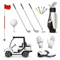 Golf Realistic Set Royalty Free Stock Photo