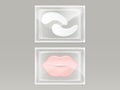 realistic set of patches for lips and eyes