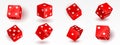 Realistic set of red dice