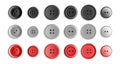 Realistic Sewing Button Icon Set