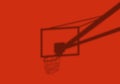 Realistic shadow on the orange wall from a basketball shield with a ring. Blur effect. Royalty Free Stock Photo