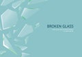 Realistic Shards of Broken Glass Concept Banner Card. Vector Royalty Free Stock Photo