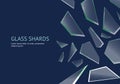 Realistic Shards of Broken Glass Concept Banner Card. Vector Royalty Free Stock Photo