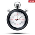 Realistic shine analog stop watch frimed rubber Royalty Free Stock Photo