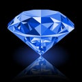 Realistic shining blue amethyst jewel