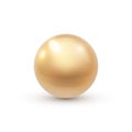 Realistic shiny gold pearl on plain background Royalty Free Stock Photo