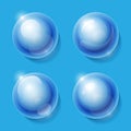 Realistic shiny transparent glass spheres set Royalty Free Stock Photo