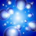 Realistic shiny transparent water drop bubbles on Royalty Free Stock Photo