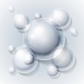 Realistic shiny transparent water drop bubbles on Royalty Free Stock Photo