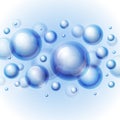 Realistic shiny transparent water drop bubbles on Royalty Free Stock Photo