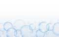 Realistic shiny water soap bubbles background Royalty Free Stock Photo
