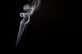 Realistic shot of a wisp of smoke against a black background - great for a cool background Royalty Free Stock Photo