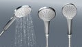 Realistic shower head with water spray