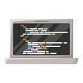 Realistic silhouette of laptop computer with screen programming window with script code Royalty Free Stock Photo