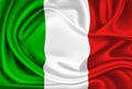 Vector Mexico Italy flag realistic silk drape Royalty Free Stock Photo