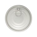 Realistic silver aluminium tin can lid