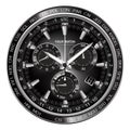 Realistic silver black steel clock watch chronograph dashboard face on white background design luxury for men vector Royalty Free Stock Photo