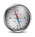 Realistic silver compass Royalty Free Stock Photo