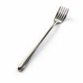 Realistic Silver Fork On White Table - High Resolution Matte Photo Royalty Free Stock Photo