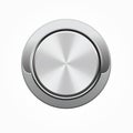 Realistic silver cirlce button with frame