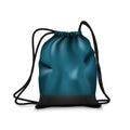 Realistic Simple Black Sport Backpack Bag Isolated