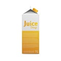 Realistic single pack and box of orange juice, mockup and template Royalty Free Stock Photo