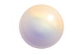 Realistic single shiny natural rainbow sea pearl with light effects isolated on white background. Spherical beautiful orb with Royalty Free Stock Photo