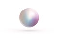 Realistic single shiny natural rainbow sea pearl with light effects isolated on white background. Spherical beautiful orb with Royalty Free Stock Photo