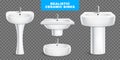 Realistic Sinks Set Royalty Free Stock Photo