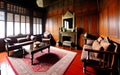 Realistic sitting room javanese style by shining bright sunlight from the window