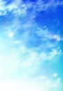 Realistic sky, blue heaven with white soft clouds