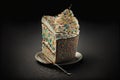 Realistic Slice Of Colorful Sprinkles Birthday Cake. 3D