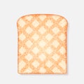 Realistic sliced bread toast. Slice of whole wheat white bread. Bakery, piece of roasted crouton