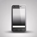 Realistic smartphone with blank screen isolated on gray background. Vector illustration Royalty Free Stock Photo